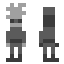 The two low – resolution pixellated brothers from “Gamma Bros”, a white guy with funky hair on the left, a black guy with no hair on the left, standing next to each other.