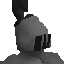 A headshot of a knight dressed in full iron armour, from “RuneScape”.