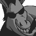 The cool donkey avatar, in sunglasses with a cigar, from “videogamedunkey”.