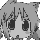 An angry catgirl rendition of Mio Naganohara from “Nichijou”.