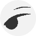 The Degenerates logo, a suave simplified depiction of an eye wide – open, a thin eyebrow above it.